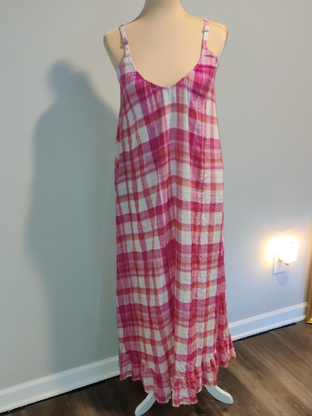 Petal & Pup Pink Plaid Maxi Sundress - Picture 3 of 9